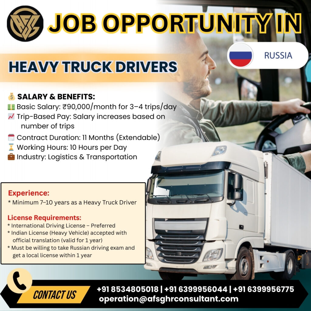 heavy truck driver jobs russia