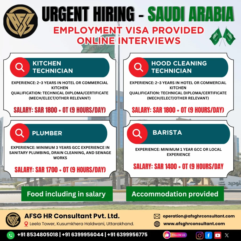 Saudi Arabia Job Hiring