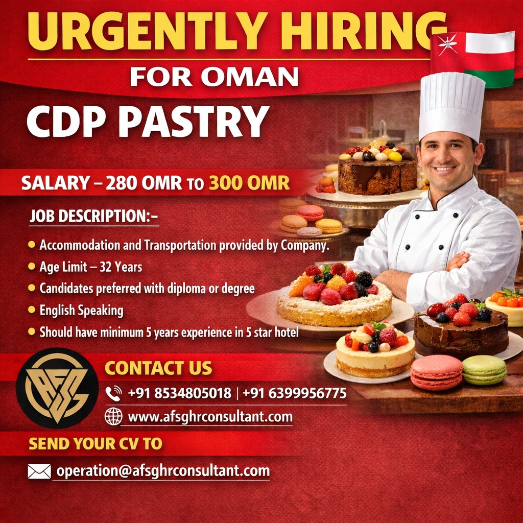 CDP Pastry Job in Oman