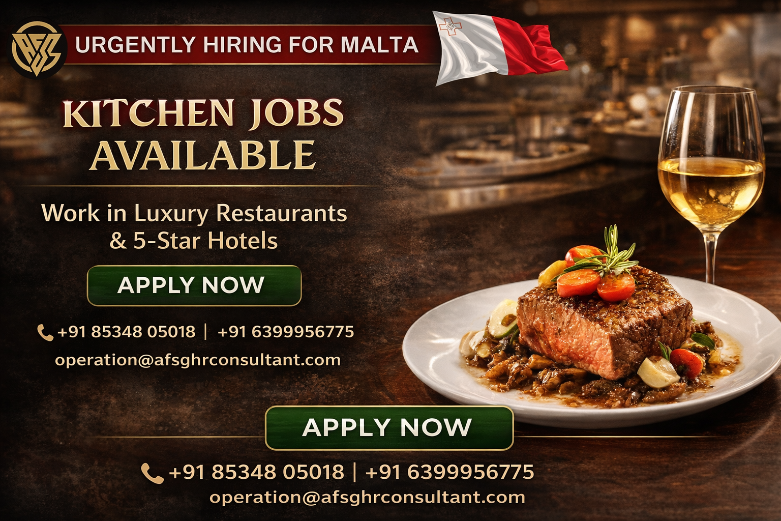 Kitchen jobs in Malta