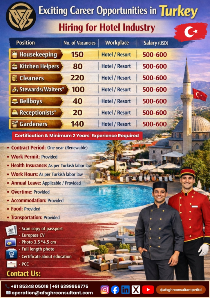 Hotel Jobs in Turkey