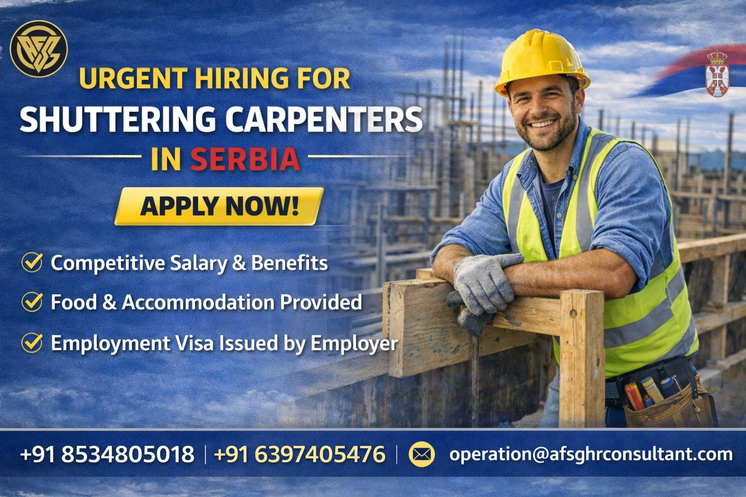 Shuttering Carpenter Jobs in Serbia