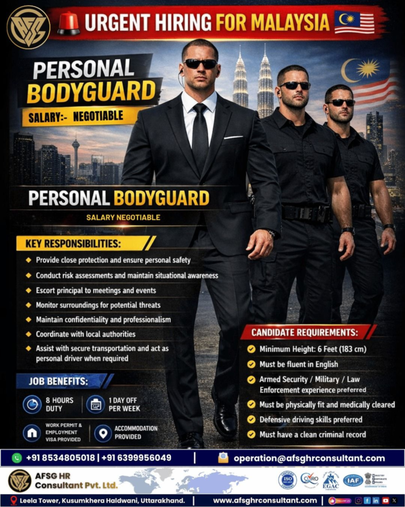 Personal Bodyguard Jobs in Malaysia
