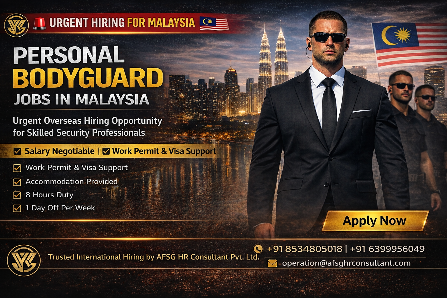 Personal Bodyguard Jobs in Malaysia