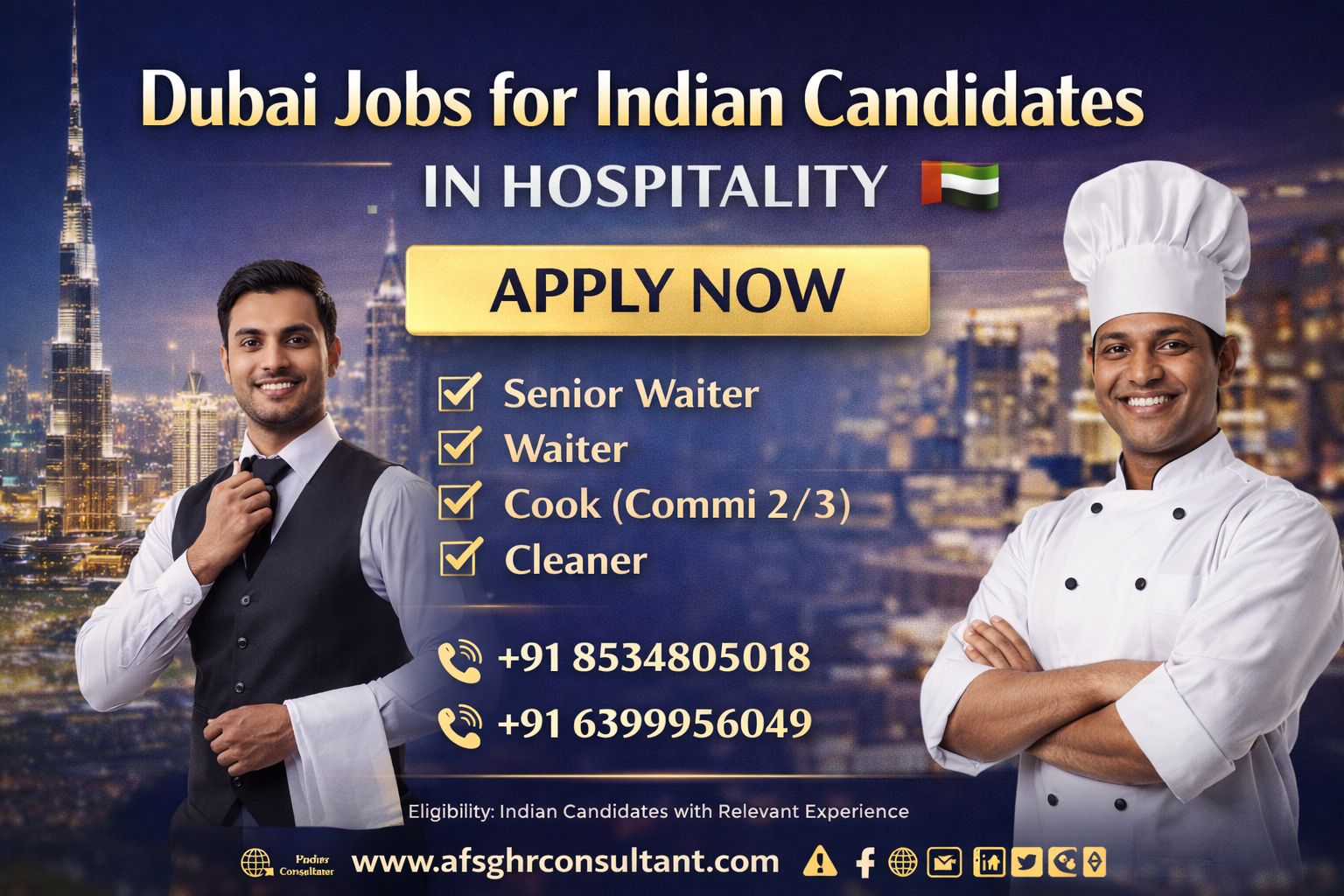Dubai Jobs for Indian Candidates