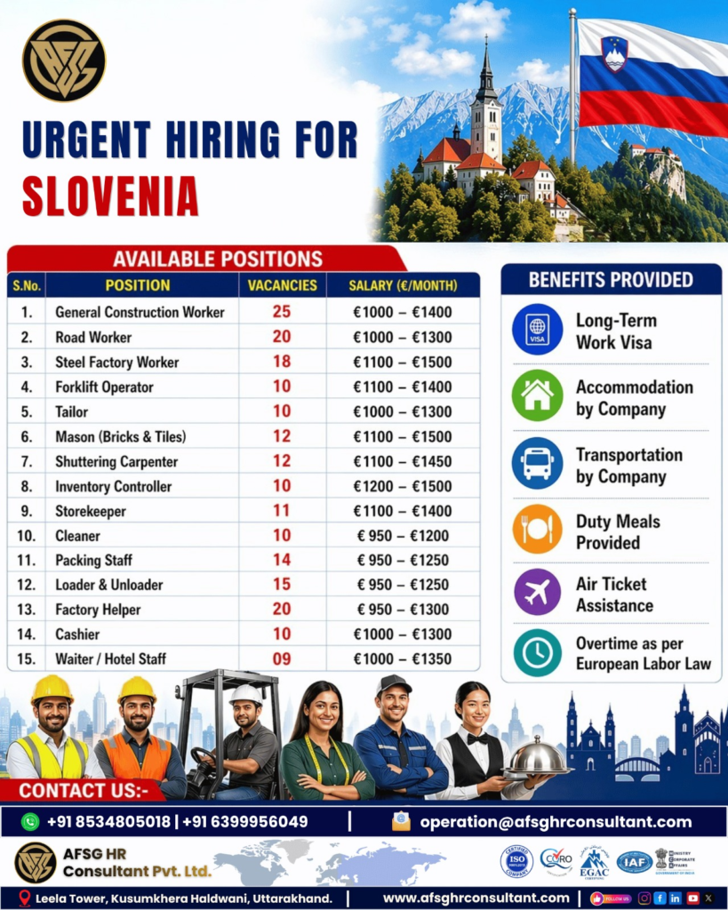 Jobs in Slovenia for Indians