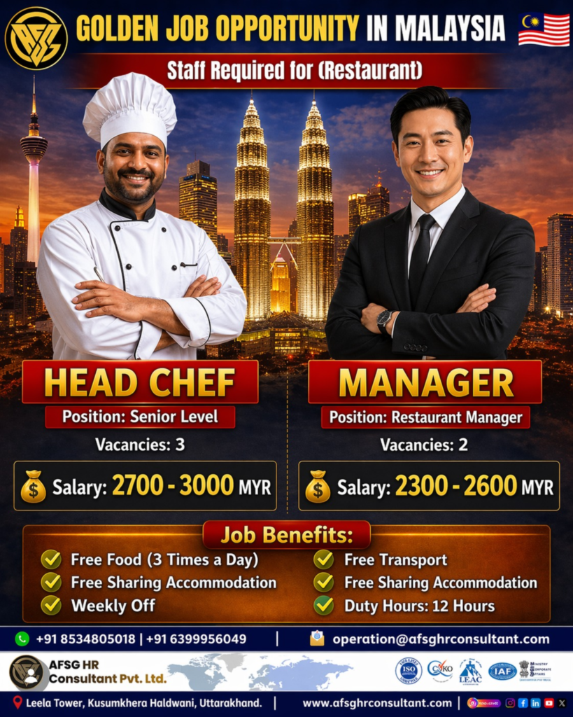 Golden Job Opportunity in Malaysia