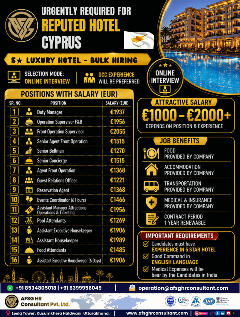 Hotel Jobs in Cyprus