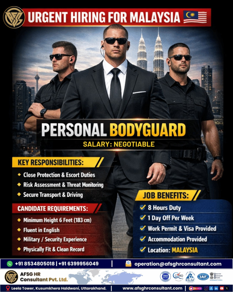 Personal Bodyguard Jobs in Malaysia