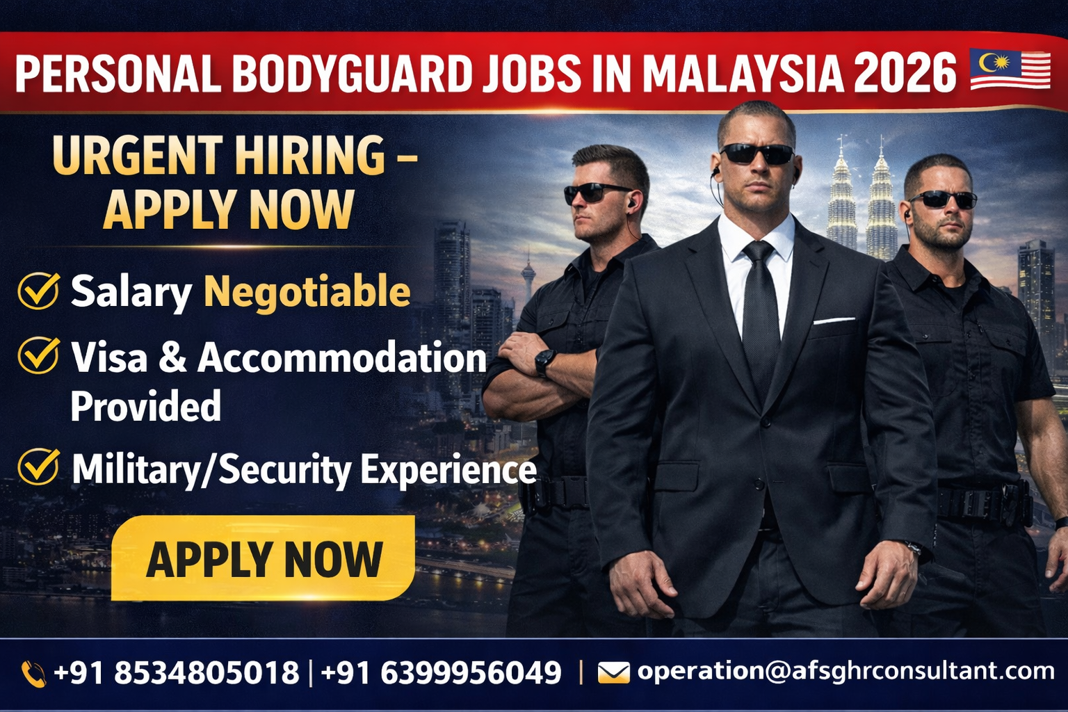 Personal Bodyguard Jobs in Malaysia