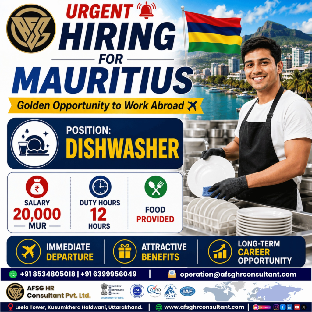 Dishwasher Jobs in Mauritius