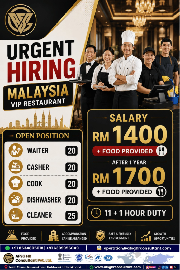 Urgent Hiring for Malaysia