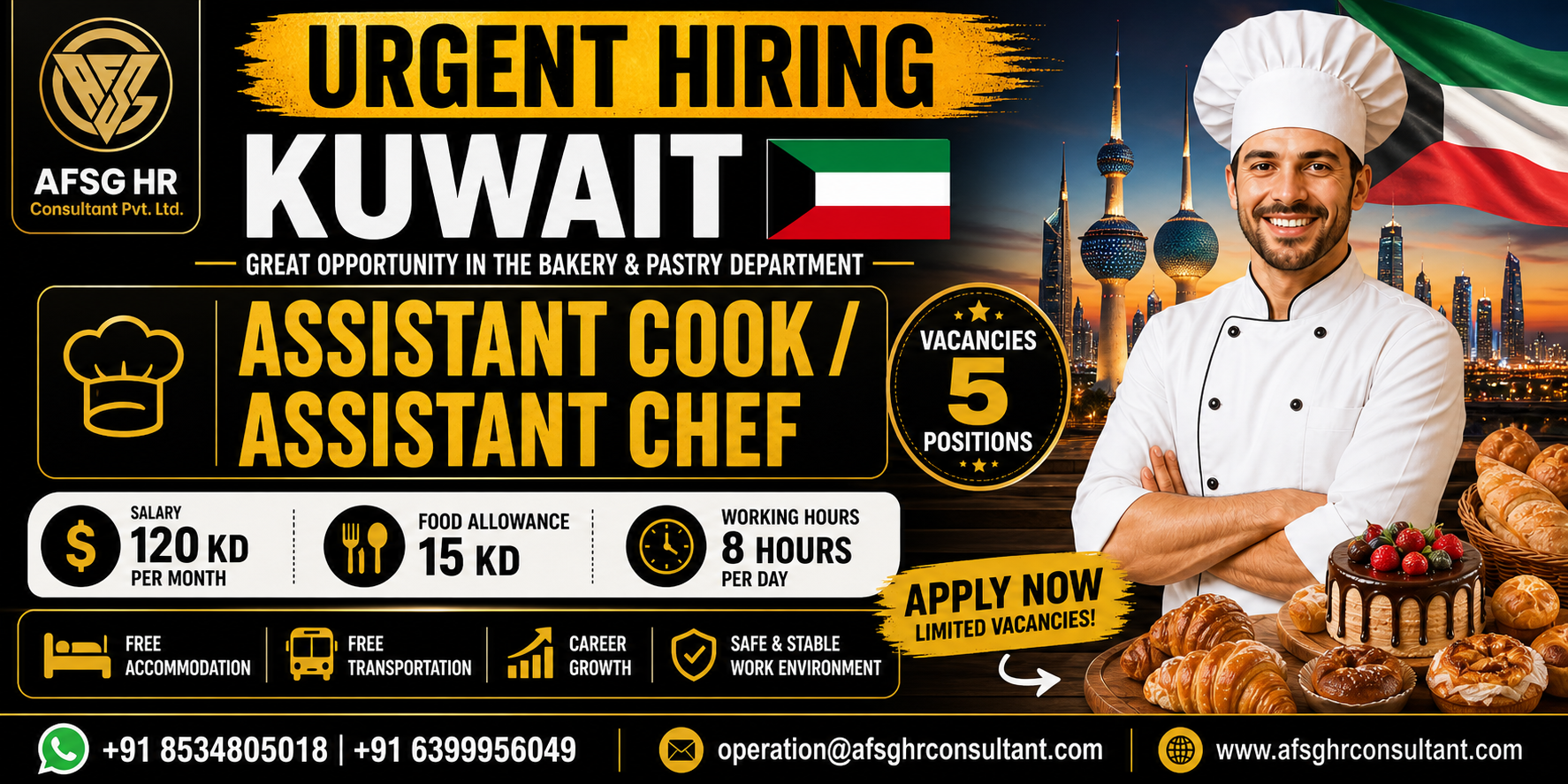 Assistant Cook Jobs in Kuwait